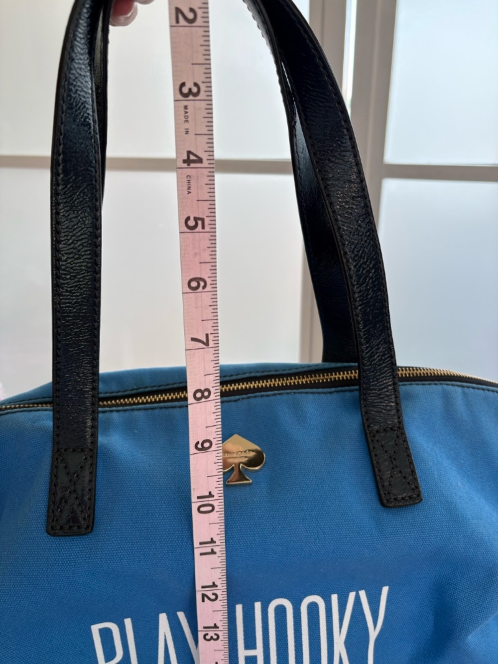 Kate Spade Play Hooky Canvas Tote Blue - Picture 12 of 16